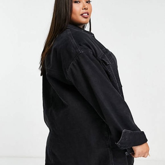 COPY - ASOS CURVE PLUS SIZE DENIM SHERPA LINED SHACKET NEW TAGS - Picture 3 of 4